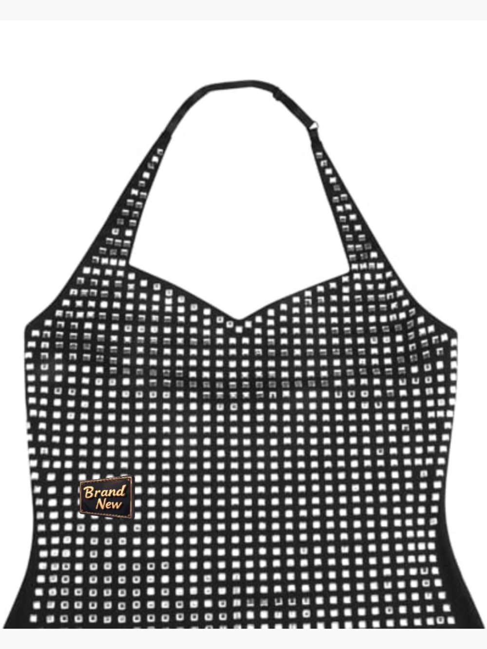Halter Deep V Neck Ruched Backless Bodycon Mini Dress Sparkly Dots - Picture 5 of 6